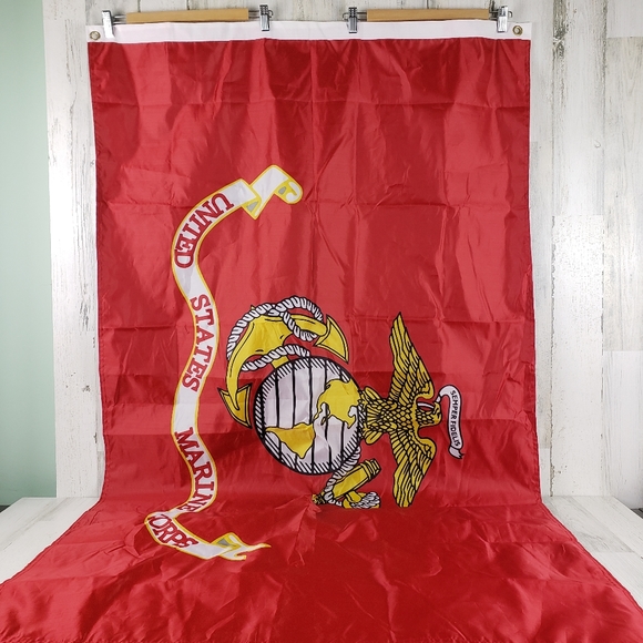 United States Marine Corps red nylon flag 2 grommets 3' x 5' - Picture 1 of 6